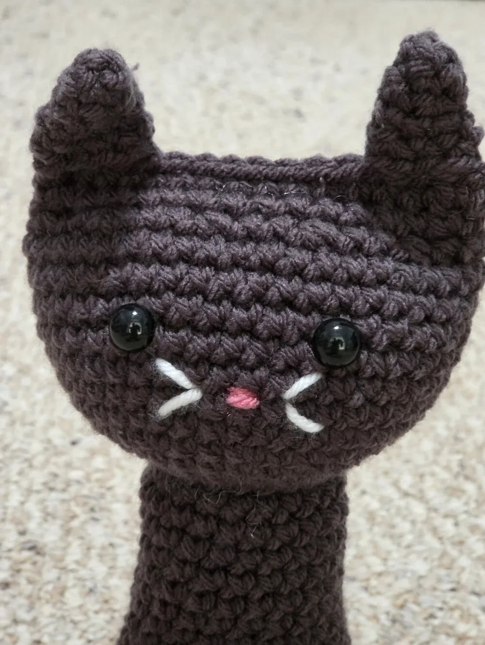 Handmade Crochet Dark Gray Cat Plushie